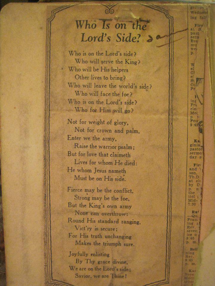 A photo of a clipping that was in a Bible presented to Levicy Hatfield by Reverend and Mrs. Lockwood of Man, WV.
