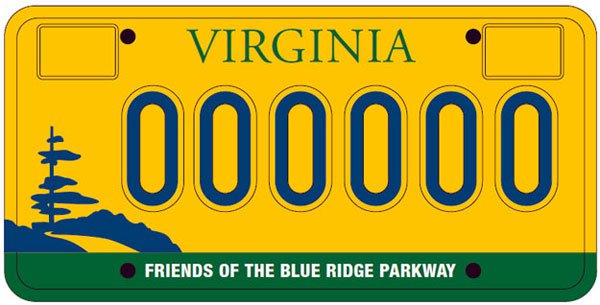 VA Blue Ridge Parkway License Plate