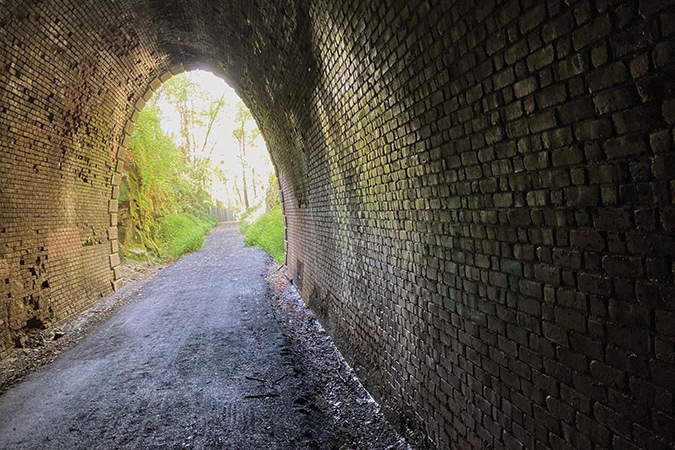 Masons had to install 150,000 bricks to the arch the Blue Ridge Tunnel before rail traffic was allowed access.
