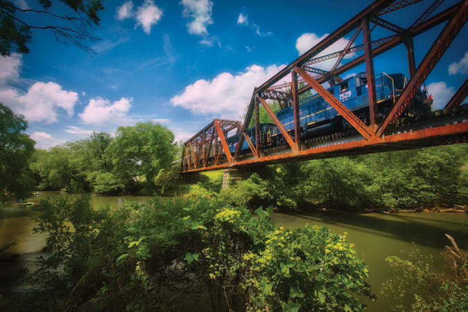 Blue Ridge Scenic Railway is headquartered in Blue Ridge, Georgia, and makes its way along the Toccoa River.