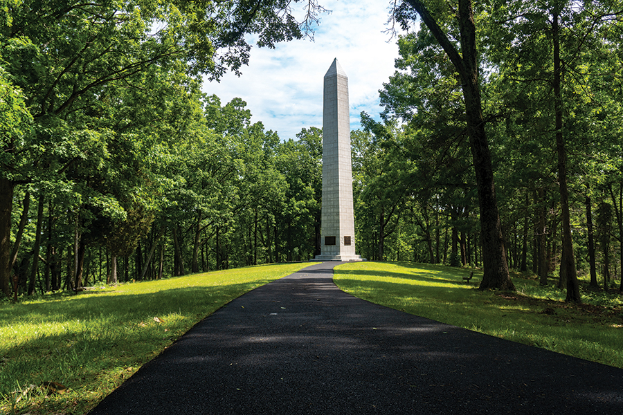 The 83-foot obelisk was erected in 1909.