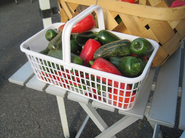 Jalapenos at a farmer’s market.