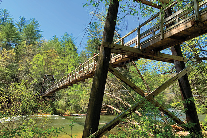 North Georgia’s Toccoa Swinging Bridge lends its name to the back country driving tour of the same name.