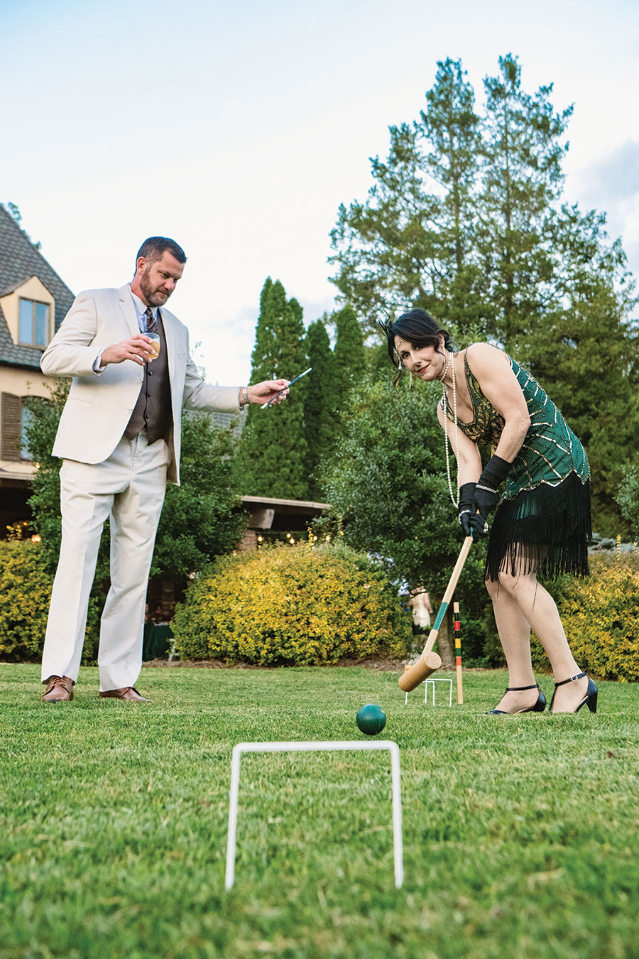 A friendly game of croquet on the lawn was part of the early evening.