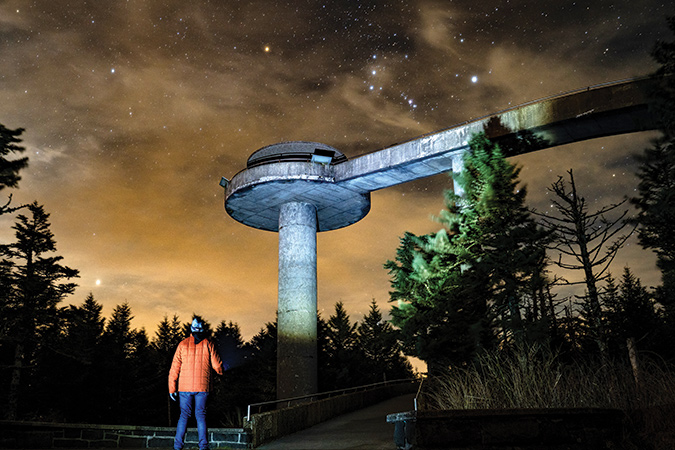 Clingman’s Dome is the highest point in the park, at 6,643 feet.
