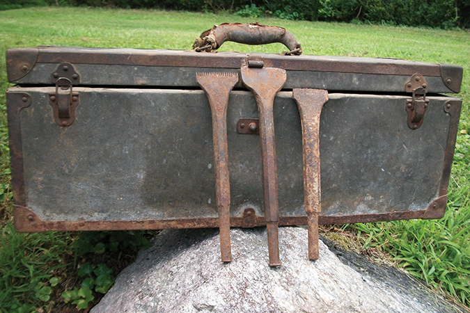 Julia Nunnally Duncan has kept the old tools and toolbox that were part of the construction of the Blue Ridge Parkway.