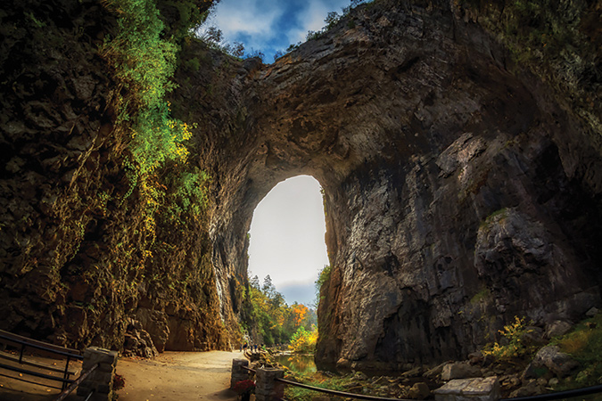 Virginia’s Natural Bridge State Park is a short distance from historic Lexington, Virginia.