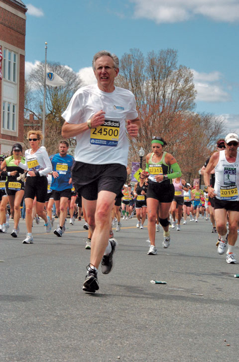 Ray Russell, running the Boston Marathon.