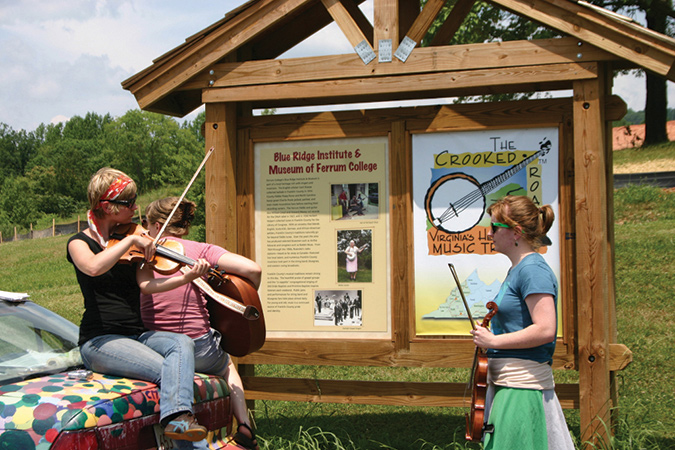 Rocky Mount is an ideal destination to bookend your trips through The Crooked Road, Virginia's Heritage Music Trail. (Image taken at the Crooked Road music kiosk at the Blue Ridge Institute & Museum.)