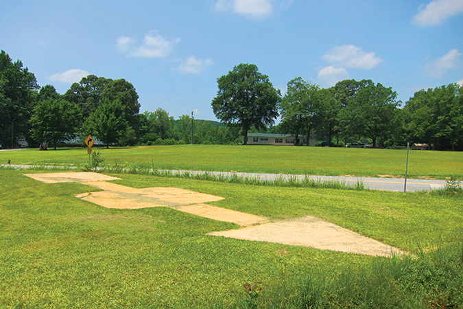 This postal arrow, one of the few still preserved in the Southern Appalachians, is in Spartanburg County, South Carolina, and directed airplanes on the Atlanta-New York Airway.