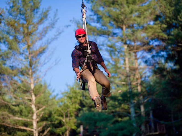 The Beanstalk Journey zip line near Morganton, N.C. offers a kid-friendly line connecting a series of tree houses.