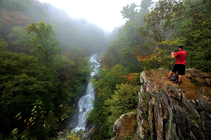 Upper Whiteoak Canyon Falls is a major lure in the park.