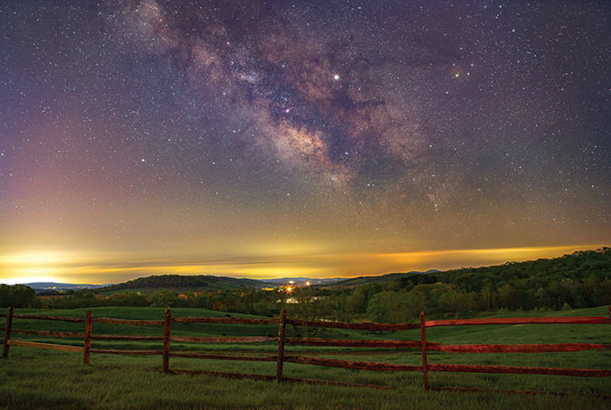 The Milky Way is visible from Sky Meadows State Park Virginia.