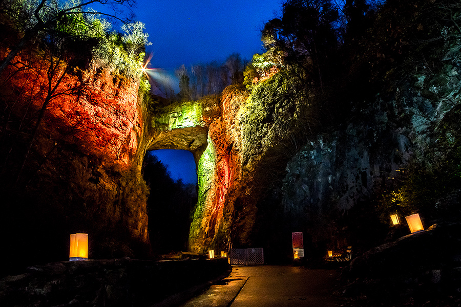 Luminary Nights at Natural Bridge State Park.