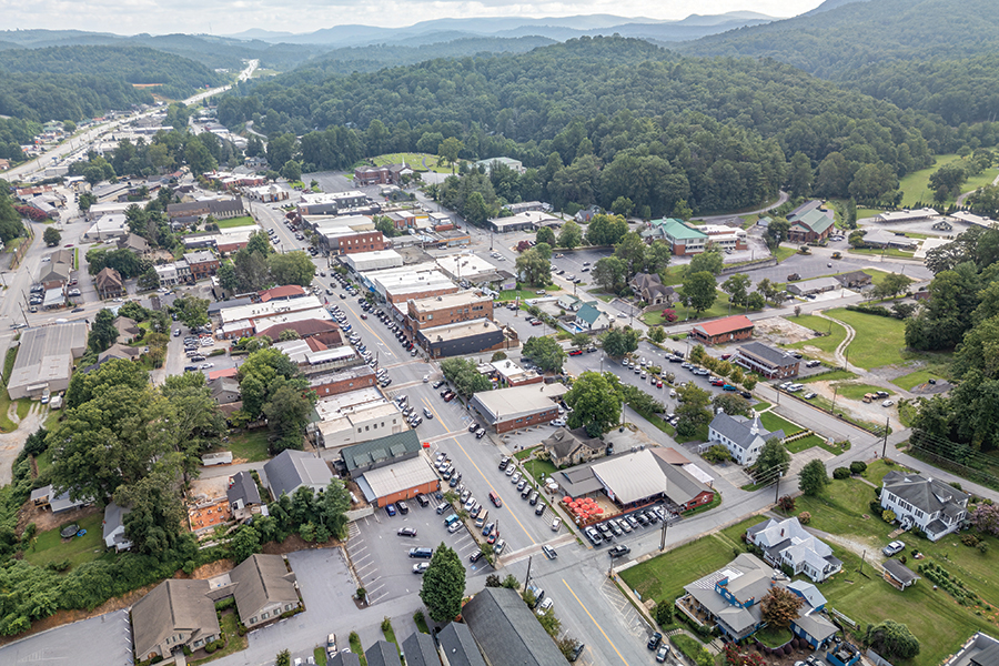 Clayton’s main street offers downtown charm.