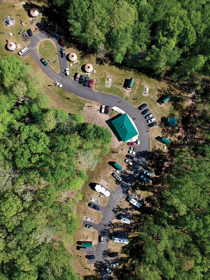 An aerial view of the campground.