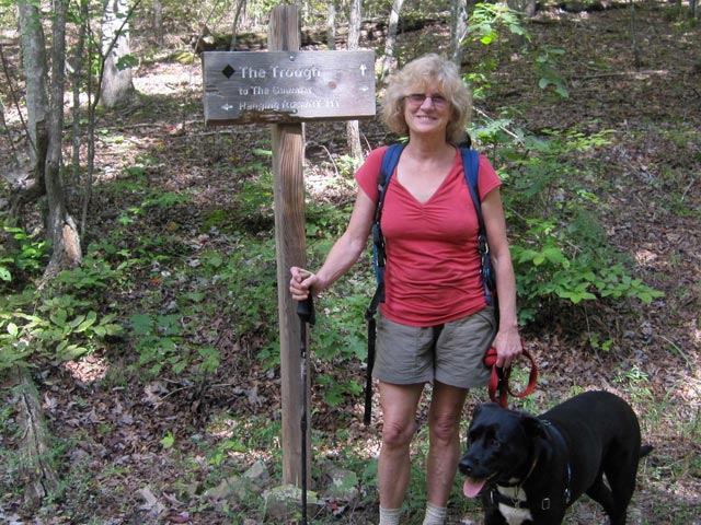 The Day Hiker and the Dog Hiker, about to begin the day's only ascent.