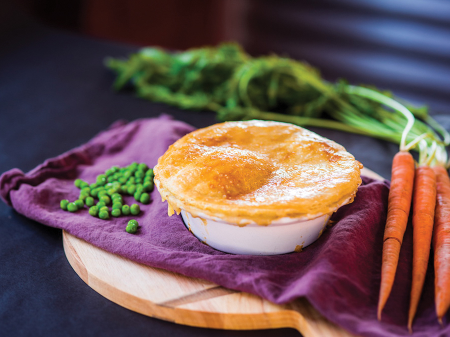 Chicken choices at Rocky’s are not limited to hot and spicy. One of the restaurant’s biggest sellers is a house-made chicken pot pie.