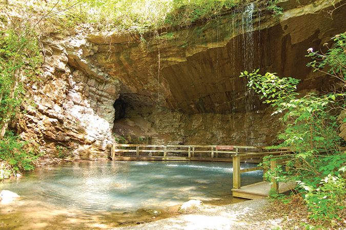 A waterfall adds to the delight of a visit to North Georgia’s Marble Mine Trail at James H. “Sloppy” Floyd Park.