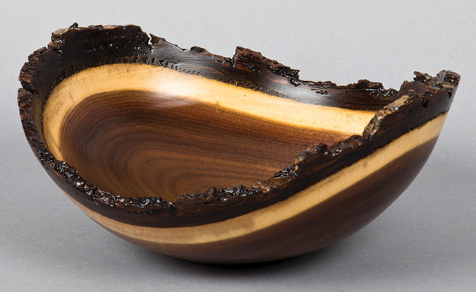 Natural edge walnut bowl.
