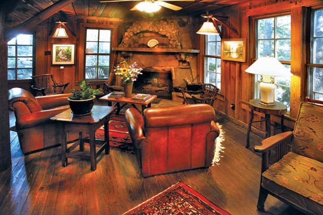 Owner Gwen North reopened Lake Rabun Hotel in 2008. Original features she preserved include the lobby’s stone fireplace and about half of the furniture.