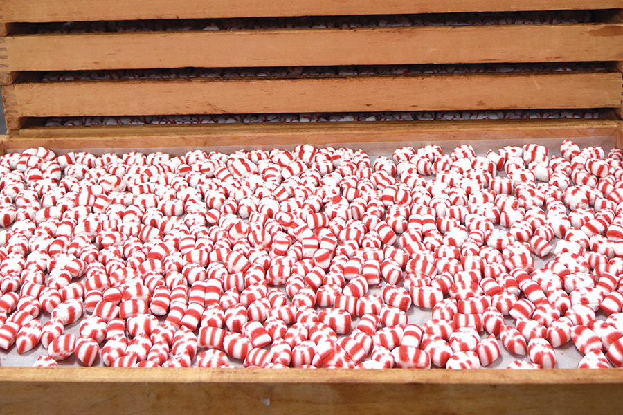 Helms makes candy puffs as well as sticks. Helms Candy originated in 1909 and is one of Southwest Virginia’s oldest manufacturing businesses.