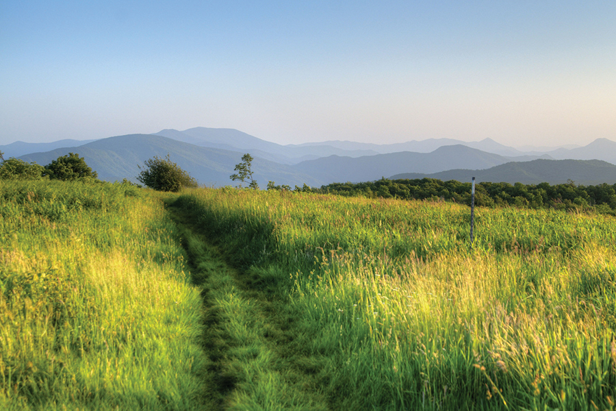Unaka Mountain Beauty Spot offers incredible views of mountains in the surrounding Cherokee and Pisgah National Forests.