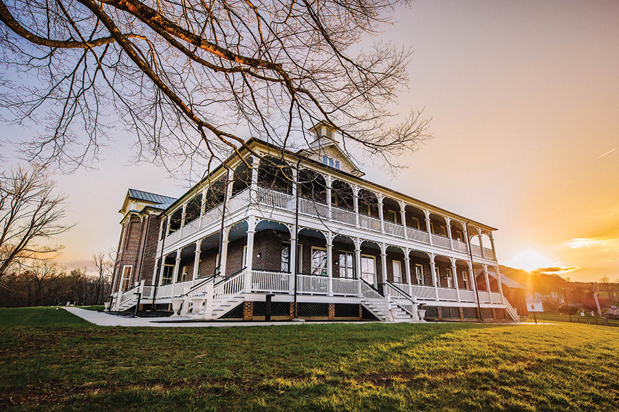 The Inn at Foster Falls welcomes riders along Virginia’s New River Trail.