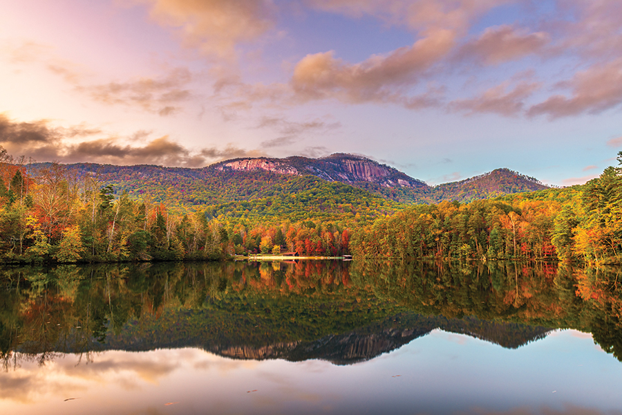 Table Rock Mountain rises high above Table Rock Lake.