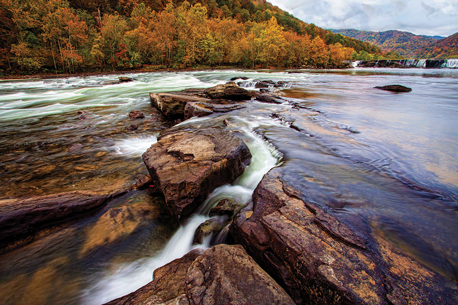 West Virginia’s Sandstone Falls spans the New River for about 1,500 feet, with the river dropping 10 to 25 feet. From the photographer: “The falls are always changing, and you never know what you may find or what wildlife you may see. I have seen bald eagles, golden eagles, geese, herons and a beaver along with the dam it had built, which was not there the last time I visited. Across the river is the little town of Hinton, which is full of history and has a few great places to eat. The area is one of my favorite places to visit.”