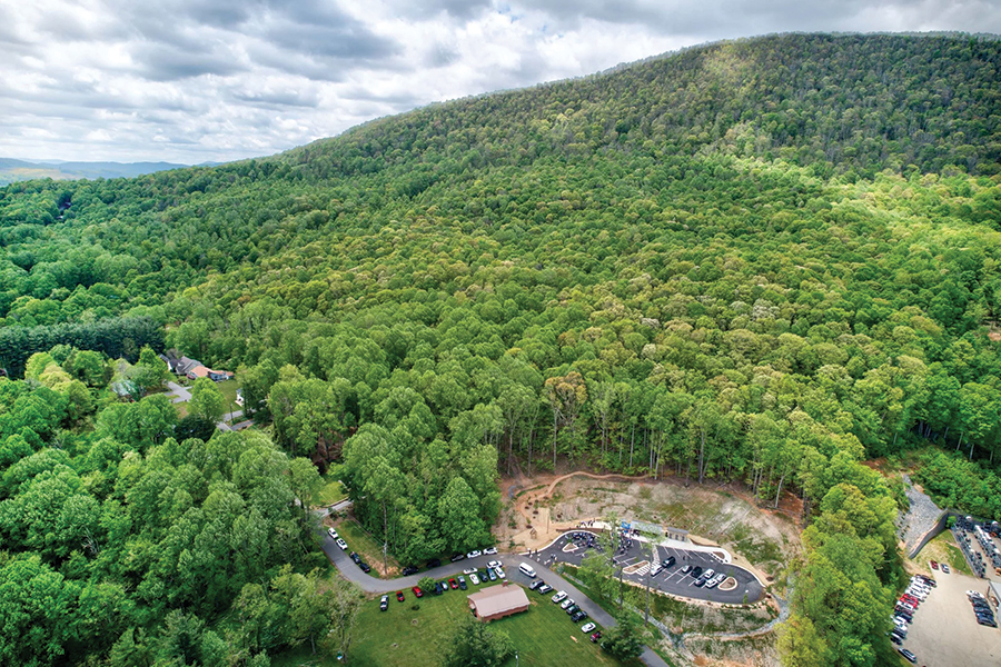 Paddy Mountain Park protects 152 acres of forested habitat overlooking downtown West Jefferson, North Carolina.
