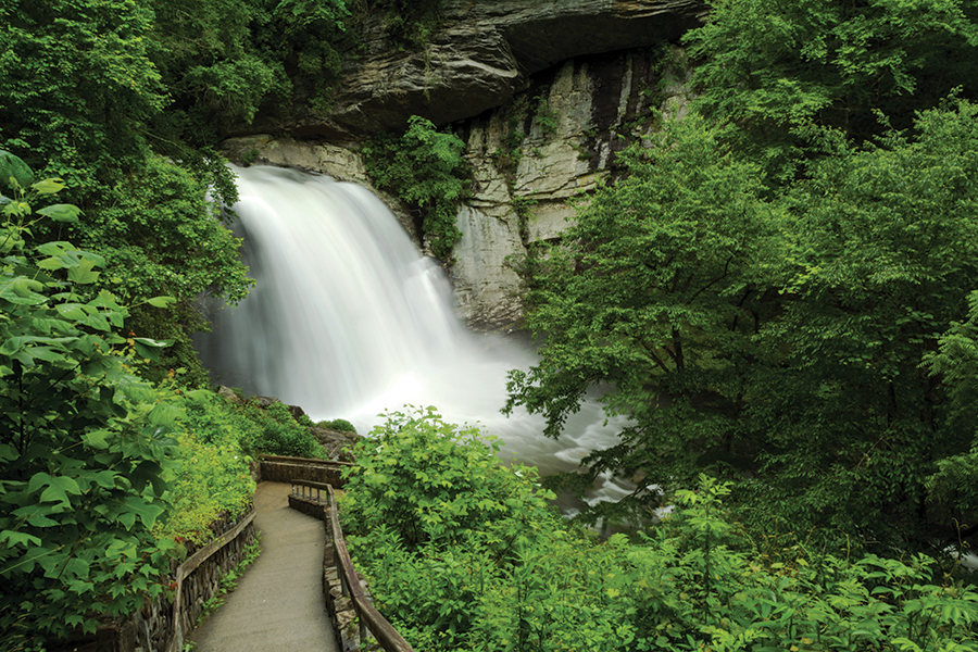 Looking Glass Falls, near Brevard, North Carolina, just off of U.S. 276, is part of the state’s “Land of Waterfalls.”