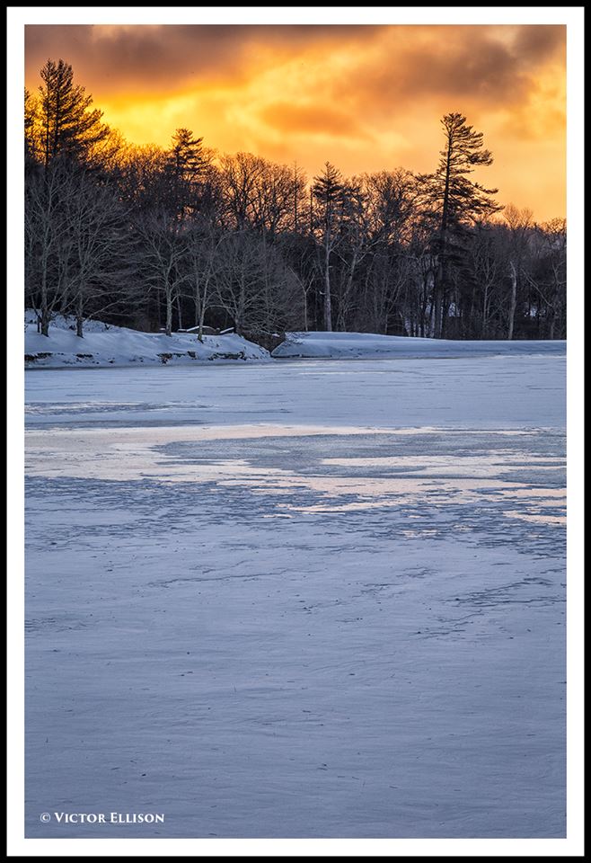It was six below when I set foot in the snow at Bass Lake this morning. A light dusting of snow rested on the frozen lake. It was gorgeous.