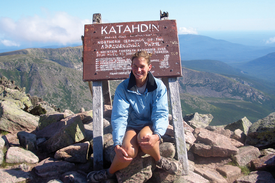 Davis's then-record 2011 hike began at the northern terminus of the trail at Mount Katahdin in Maine. She averaged 47 miles a day.