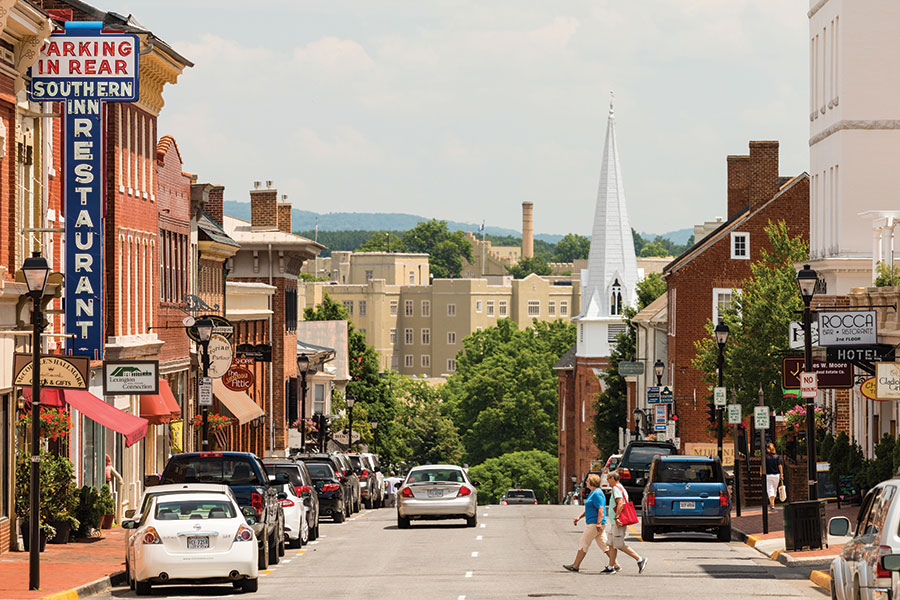 Downtown Lexington, Virginia, is known for its walkability.