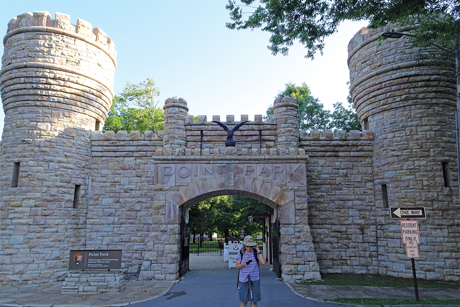 The entrance gate to Point Park is modeled after the Army Corps of Engineers’ insignia.