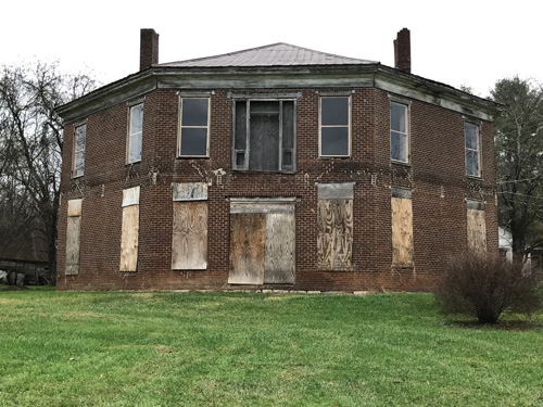 This 1858 octagonal home near Marion, Virginia is in the process of being stabilized.