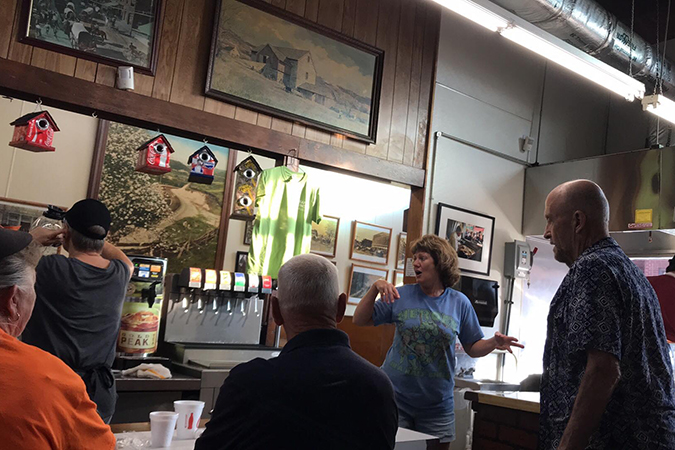 Inside the Snappy Lunch at Mount Airy, North Carolina