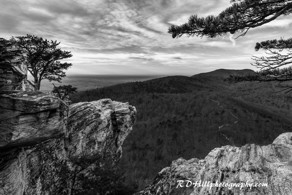 Hanging Rock State Park in b&w