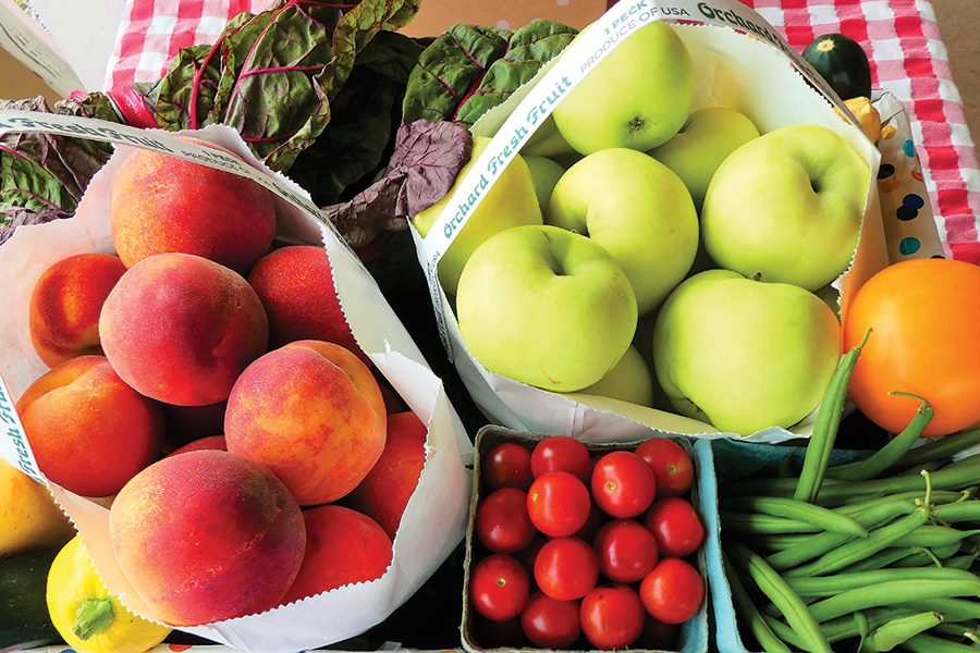 Smith’s Orchard and Market offers peaches, seasonal produce and apples as they become available.
