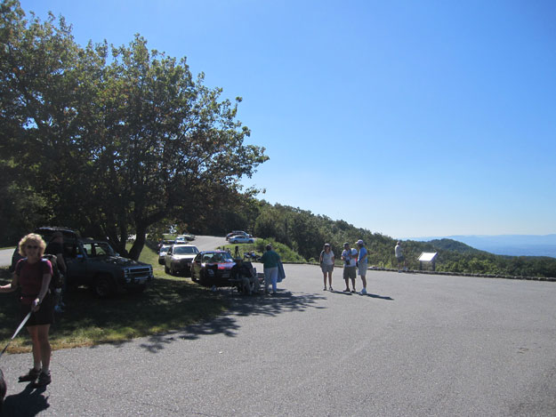The number of hawk watchers at Harvey's Knob had decreased slightly as we headed back south along the Appalachian Trail.