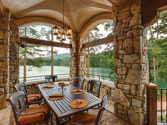 Supper conversation at the Osterfeld house in Lake Jocassee, S.C., includes the sounds of fish plopping into the water and geese flying overhead.