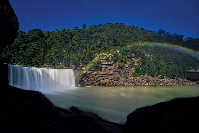 Kentucky’s Cumberland Falls State Resort Park is the site of one of only two moonbows in the world.