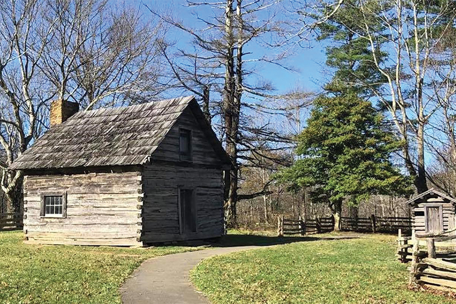 The preserved Puckett Cabin was moved to the property for one of John’s sisters, and while John and Orelena Puckett lived in a nearby larger cabin, this one is preserved by the National Park Service to keep the memory of Orelena Puckett alive.