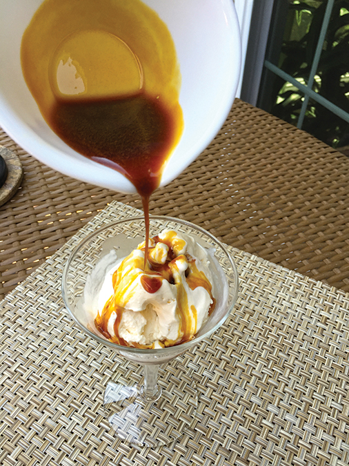 In addition to topping biscuits and cornbread, sorghum syrup pairs well with ice cream.