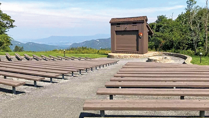 The mountain-top amphitheater is a highlight of Loft Mountain Campground.