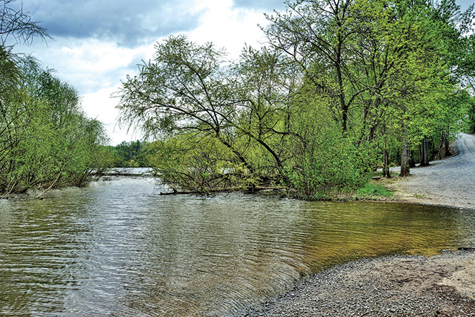 While parts of the Yadkin River Greenway make their way through the streets of North Wilkesboro, much of it meanders through preserved green spaces.