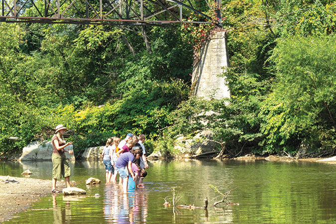 The North Toe River has sections for great fly fishing, as well as student aquatic studies.