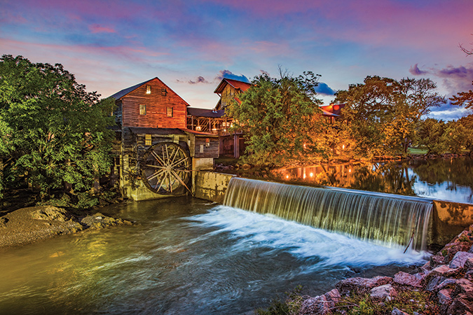 Pigeon Forge’s Old Mill is one of the oldest operating gristmills in the nation.
