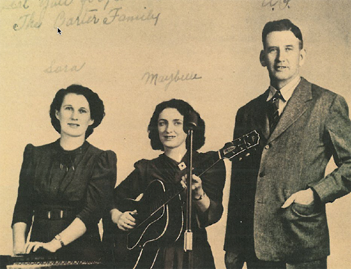 From left: Sara, Maybelle and A.P. Carter.